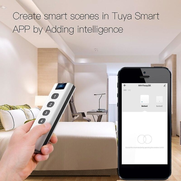 Aubess Tuya Zigbee Smart House Trådlös Scenväxel 4-vägs Fjärrkontroll Bärbar Tuya