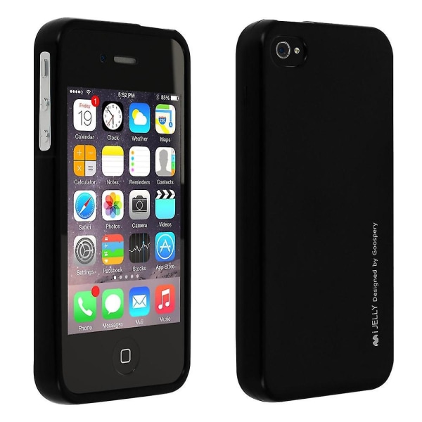 Case, kiiltävä ja mattapintainen cover Apple iPhone 4 / 4S:lle - musta