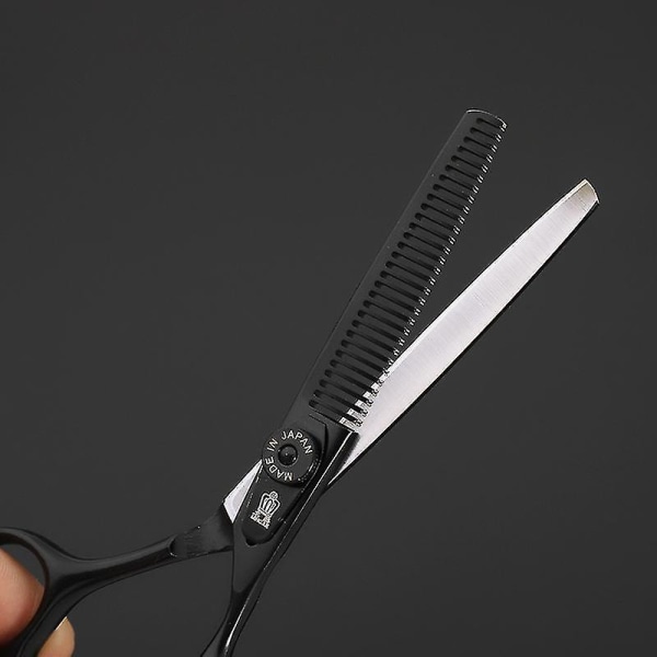 6,0 tommer profesjonelt hårklippende tynningssakssett (svart)