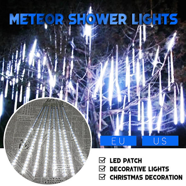 50cm Party LED-lampor Regn av Meteorer Snöfall Julgran Trädgård Utomhus