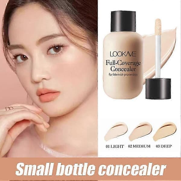 Fuld dækkende flydende concealer creme makeup 12ML ansigtsfoundation vandfast 2025 Light