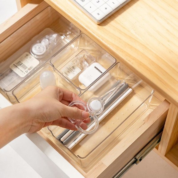 Pet Clear Transparent Opbevaringsskuffe Beholdere Køleskab Organizer Desktop Kosmetisk Opbevaring