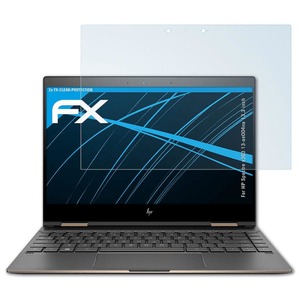 atFoliX 2x skjermbeskytter kompatibel med HP Spectre x360 13-ae004na 13,3 tommers skjermbeskytter klar