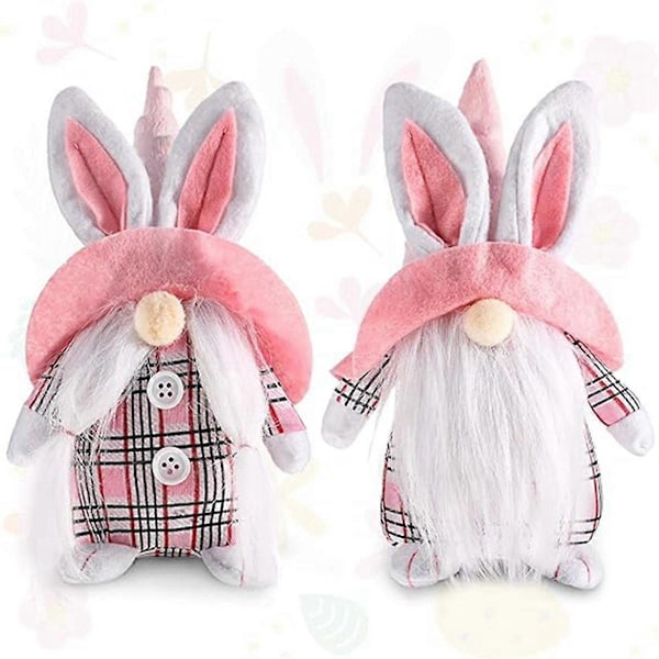 2 Pieces Bunny Gnomes Rabbit Easter Gnome Dwarf Holiday Home Decor Spring Easter Decoration Collect