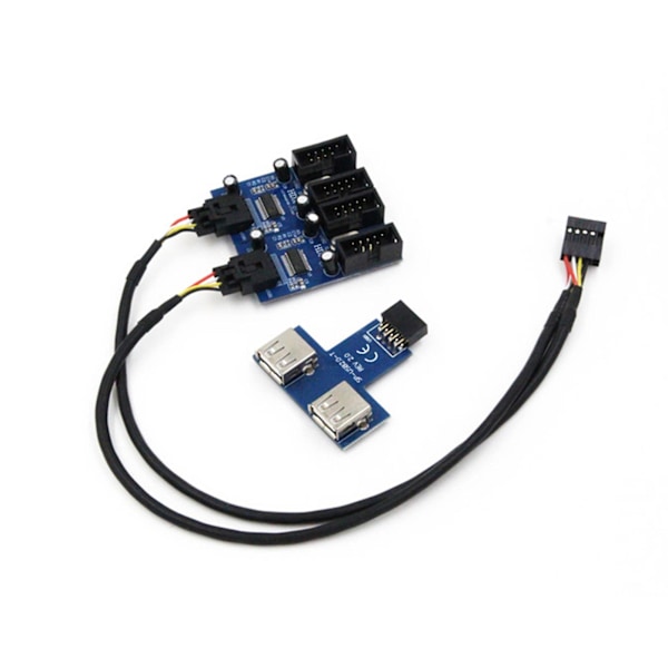 Hovedkort 9-pinners USB-header splitter forlengelseskabel splitter kabelkontakt adapter