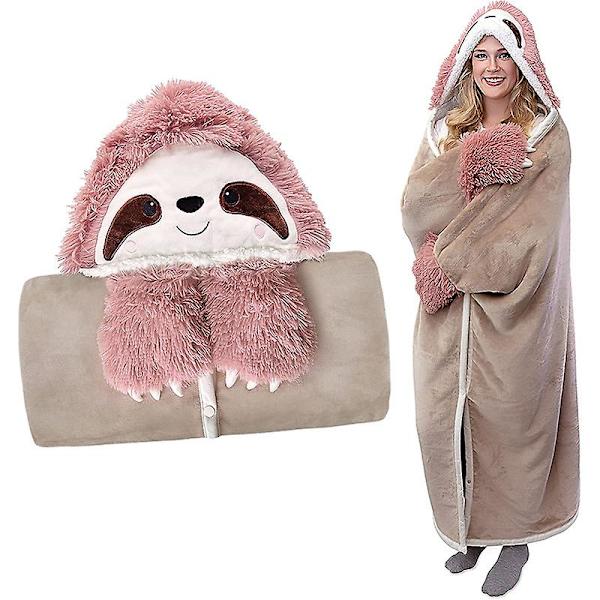 Söt Slothfilt Mjuk och Varm Bärbar Huvad Filt Födelsedagspresenter till Kvinnor Jul Alla Hjärtans Dag Mors Dag Mammapresenter Slothpresenter till Mamma