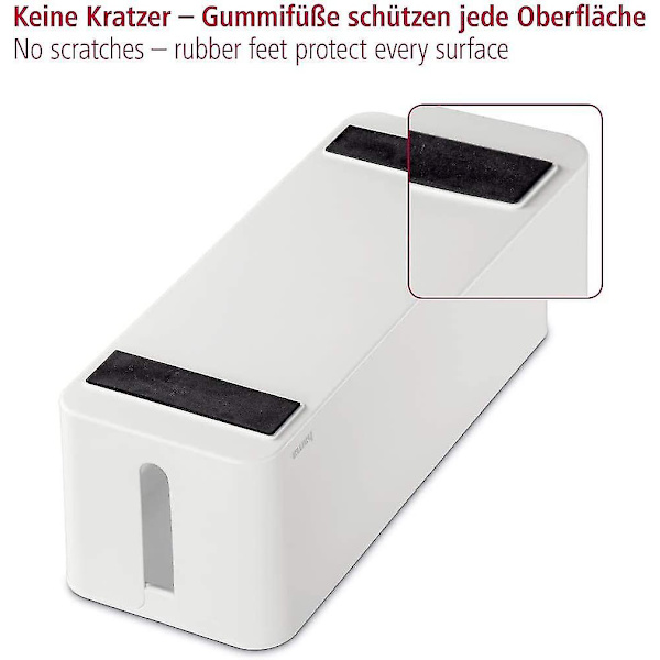 Hama Box för \"maximum\"-kablar (kabelbox, 40 x 15,5 x 13,8 cm, med gummifötter) Vit