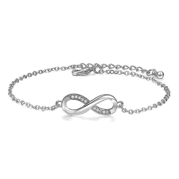 4 stk Sølv Infinity Armbånd Justerbart Vennskapsarmbånd For Kvinner Jenter Valentinsdag