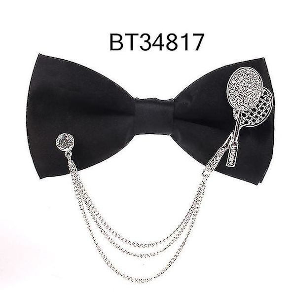 Mænd Sort Butterfly Metal Dekoration Butterfly Slips til Mænd Kvinder Uniform Krave Butterf Butterflyknop Voksen Dragt Butterfly Slips Kravatten Mænd Butterfly Slips bt34817