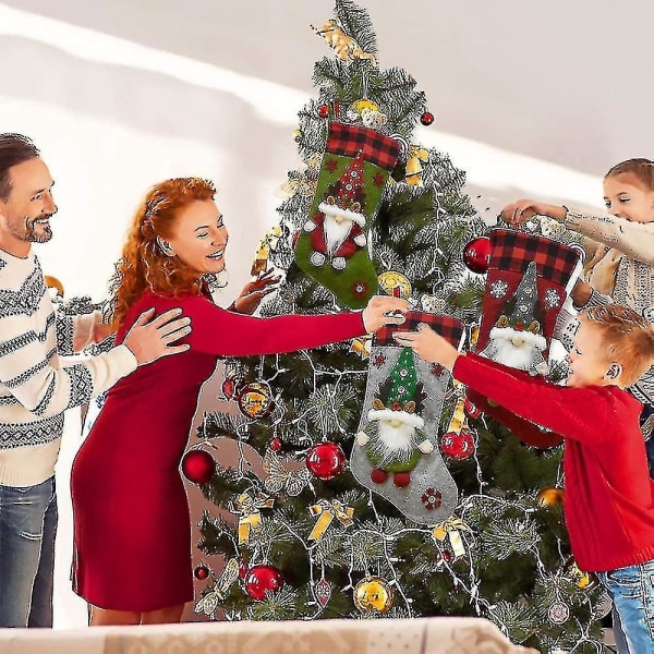 Juledekorasjoner 3stk 18 Jule Strømpe Klassiske Store Strømper Julenisse Xmas Karakter For