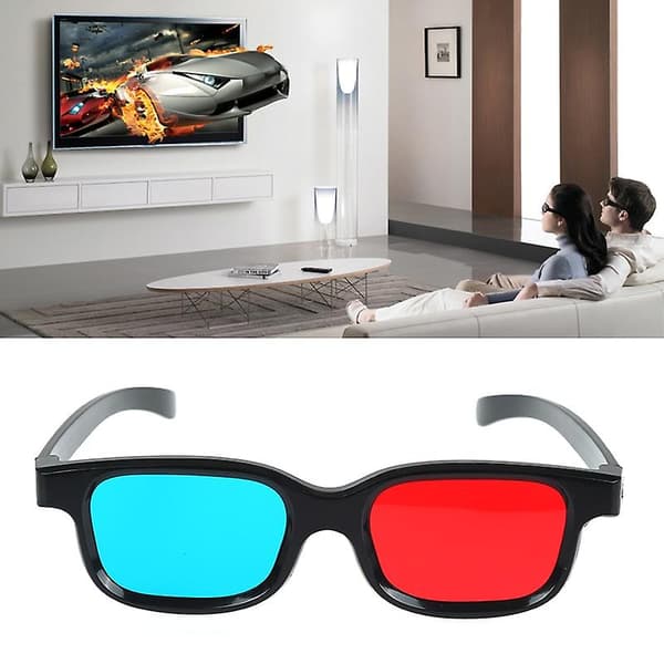 Sorte ramme røde blå 3D-briller hjemmekinoopplevelse for dimensjonal