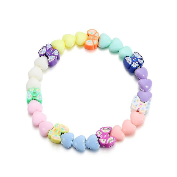 100 stk./pose macaron hjerteperler slikfarve til gør-det-selv armbånd halskæde smykker