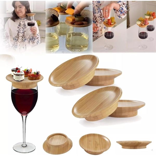 Vinglas Charcuterie Topper, Bambus Vinglas Charcuterie Bræt Topper