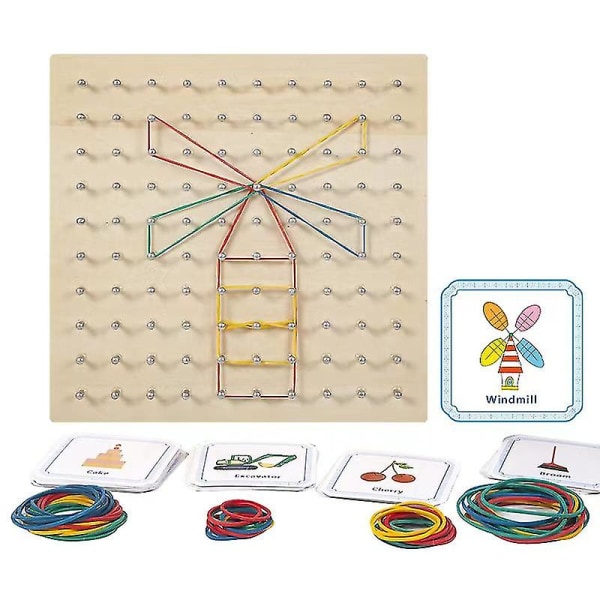 Matematisk manipulerende trælegetøj med 50 stk. mønsterkort