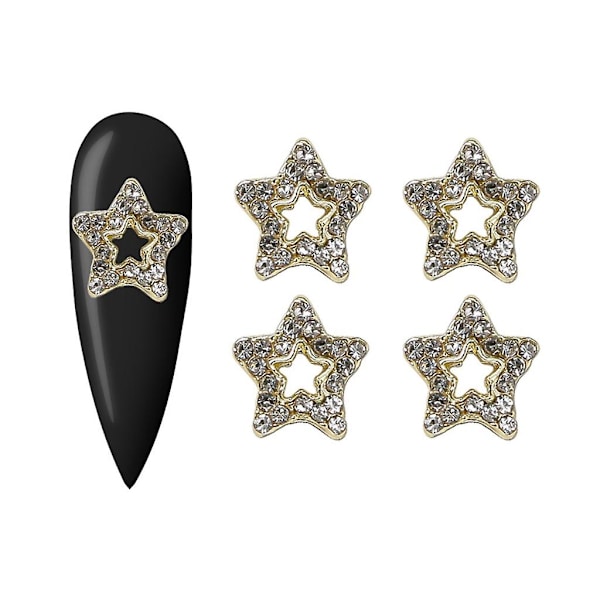 20 st 3D-stjärnor nageldekorationer strass kristall nagelkonst berlocker nageldekoration smycken C