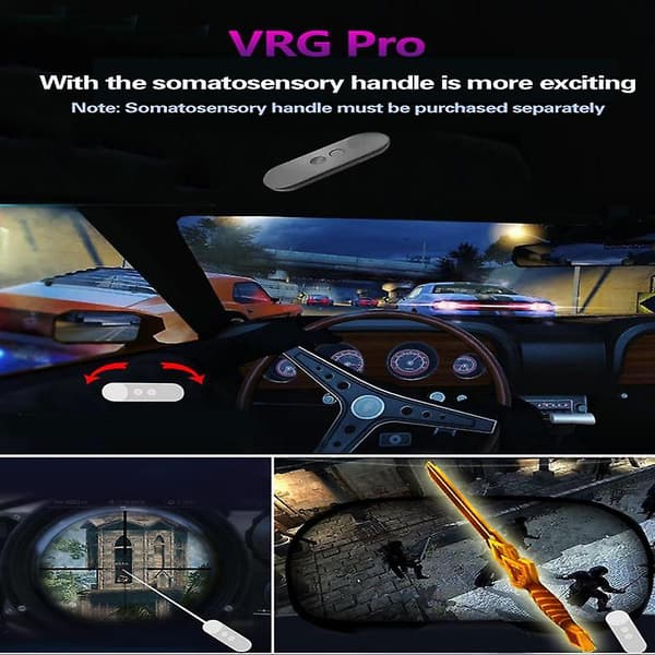 Vrg Pro 3D VR Briller Virtual Reality Fuld Skærm Visual Bredvinklet VR Briller Til