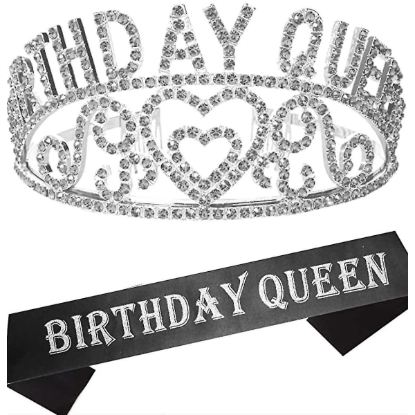 Födelsedagsdekorationer, Grattis på födelsedagen, Födelsedag Queen Sash And Tiara, Birthday Girl, Birthday Girl Accessoarer, Happy Birthday Party Supplies, Favors