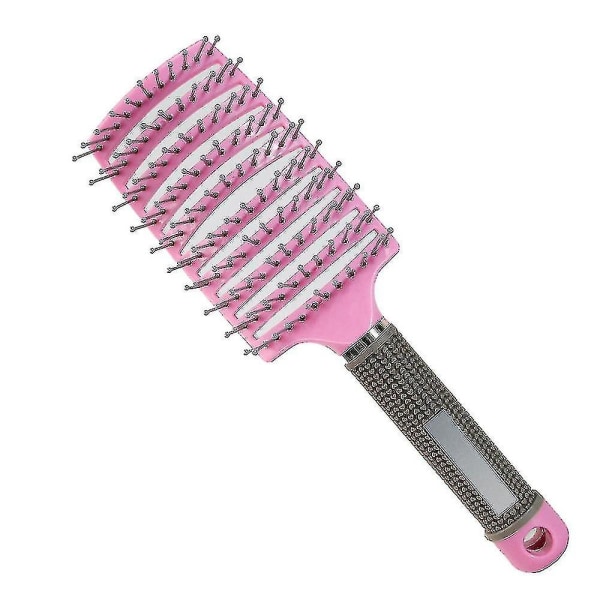 Detangle nylon børste Detangle hårbørste kvinners hår Hodebunnsmassasje kam børste Rosa