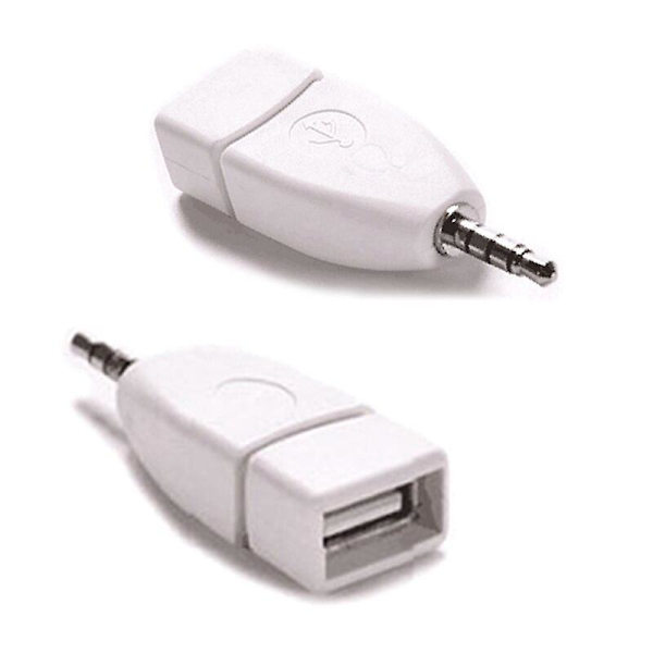 Sovitin auton muuntajaan USB 2.0 naaras - 3,5 mm uros AUX-ääni kestävä auton pistokkeen liitin