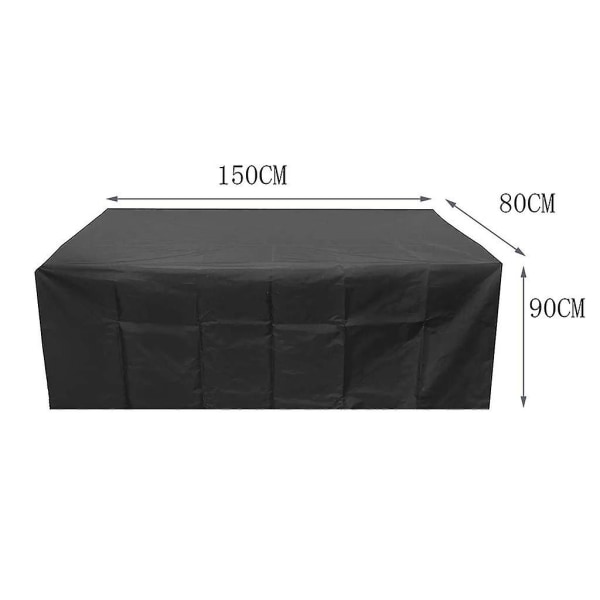 Havebordsbetræk Beskytter Havebord Havemøbler Presenning Rektangulær Vandtæt Vindtæt UV-resistent Sort (150 X 90 X 75 Cm)