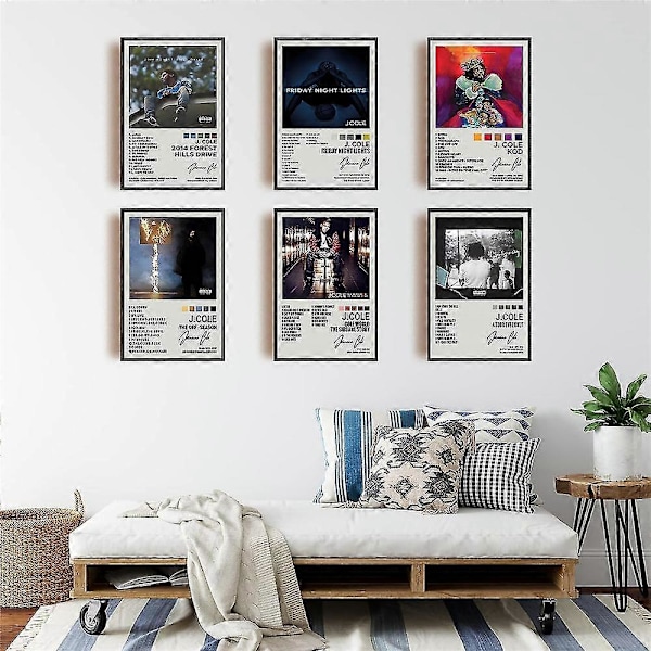 6 kpl J. Cole -albumiposteria 2014 Forest Hills Drive Kod The Off Season 4 Your Eyez Only Friday Night Lights Painat Albumkansi Seinäkoriste Fani Lahja