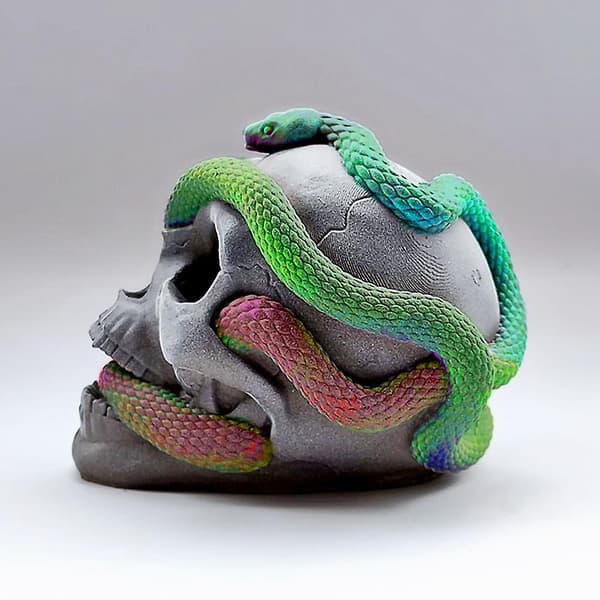 3D for Cobra Skull Silikonform Epoksyharpiksform Fondant Aromaterapi Gips