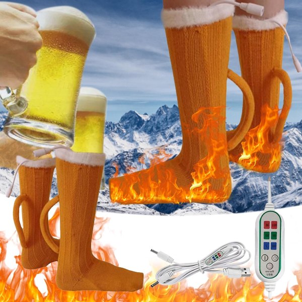 3d olutmuki sähköiset lämmityssukat, säädettävä lämpötila USB lämpimät lämmitettävät sukat, talven lämmin paksu lattiasukka