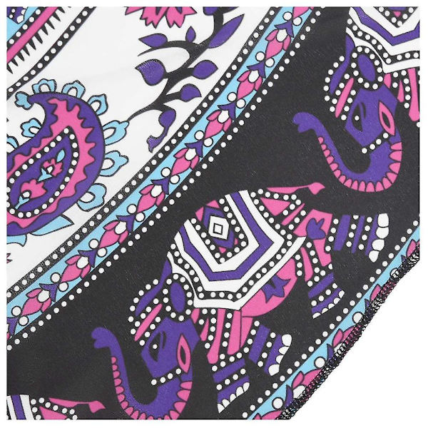 Pyöreä Mandala-kuvioinen boheemi seinävaate piknik-rantapyyhe peitto violetti elefantti Manda