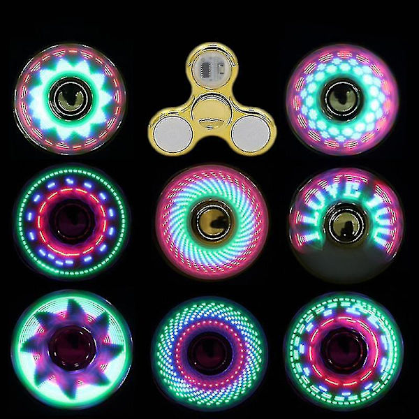 Kreativ LED-ljus Luminous Fidget Spinner Byter Glöd I Mörkret Stressavlastande Leksaker För Barn-cl.
