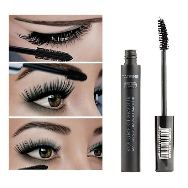 4D Silkefiber Mascara för Längre Fransar Vattentät Långvarig