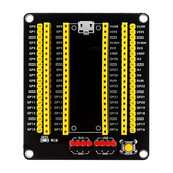 Gpio-expander för Raspberry Pi Pico-kort, han- och honhuvudstift