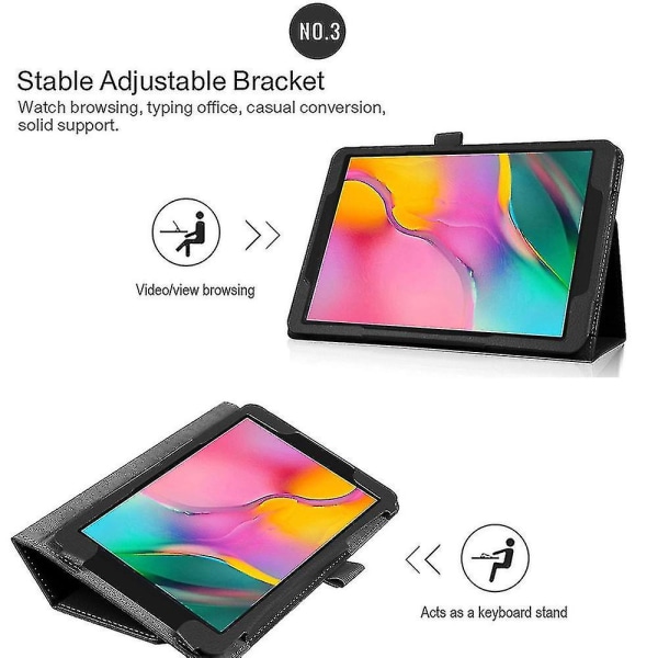 Black Friday-kompatibel Galaxy Tab A 8.0 2019 Sm-t290 T295 Stand+Smart Case-deksel i skinn