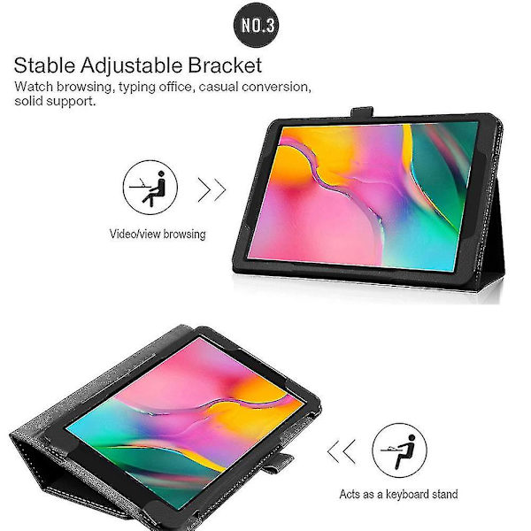 Black Friday Kompatibel Galaxy Tab A 8.0 2019 Sm-t290 T295 Stativ+läder Smart Case Cover
