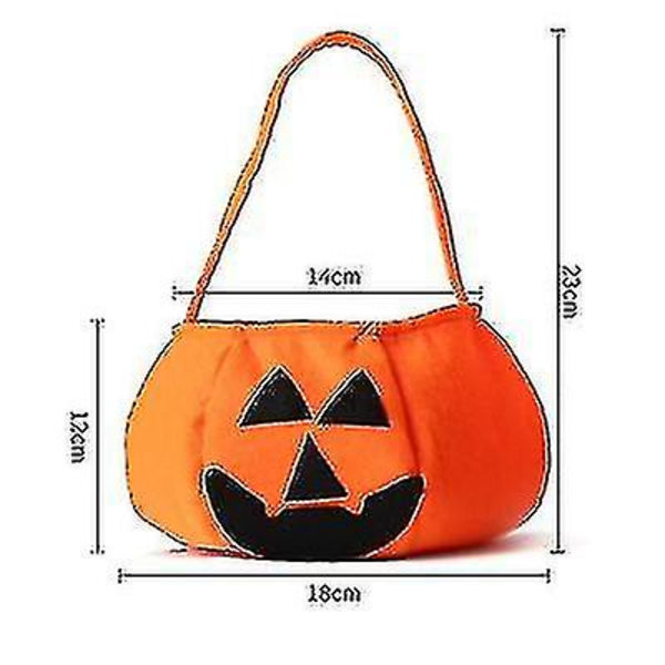Waner Halloween -taittuva kurpitsalyhty-karkkikori - Temppu tai herkku -kassi