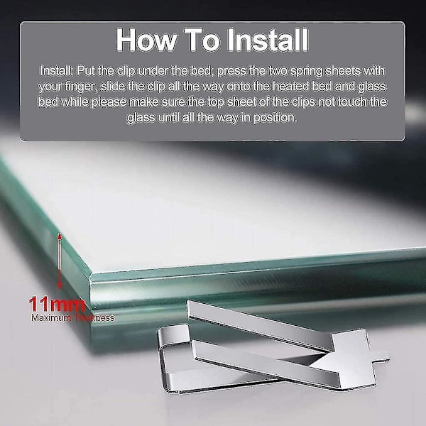20 stk Glass Bed Spring Turn Clips Kompatibel med Creality Ender 3 Pro Ender 3s