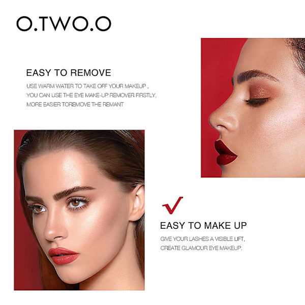 3 stk O.two.o 3D Silkefiber Mascara - Forlængende, Vandfast, Langvarig, Krøller, Tyk Mascara, Lange Vipper, Forlængelse, Makeup