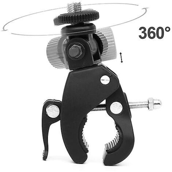 1 stk Sort 1/4 digitalt Dv-kamera Slr Cykelstyr Clamp Bracket Tripod Mount Skrue Clamp Til Dv Kamera