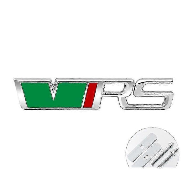 3D Metall VRS Logotyp Bil Frontgrill Emblem Badge Bagageutrymme Dekal För Skoda Octavia 3 2 A5 A7 Mk3 Mk2 Kodiaq Superb Fabia Tillbehör grill green silver