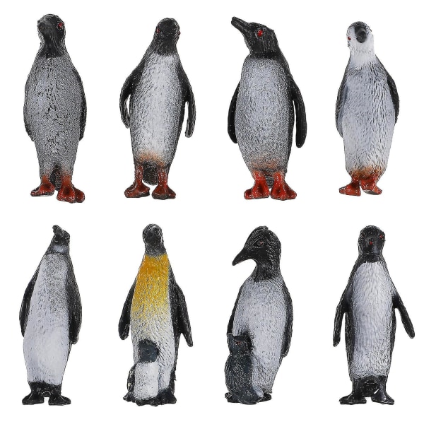 8 st Penguinfigurer Simuleringsleksaker för Pingviner Tidiga Utbildningsleksaker Djurprydnader