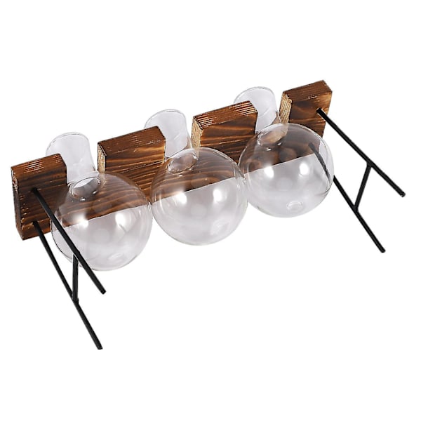 Glasflaske Transparent Vase Træramme Kaffebar Tre Vase