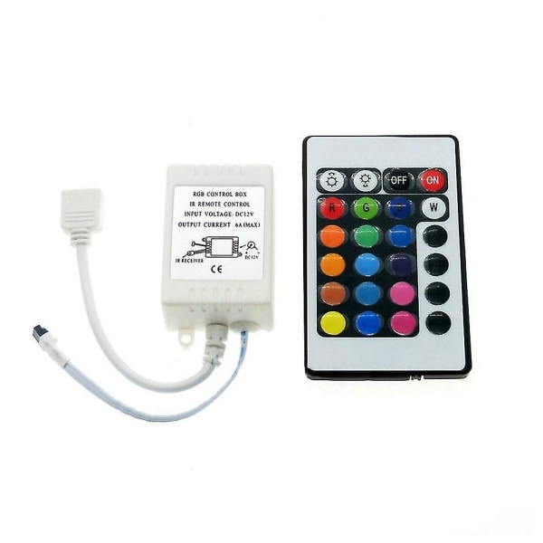IR-fjärrkontroll för RGB LED-ljusremsa - 24 knappar, två utgångar