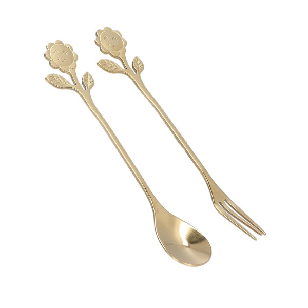 Guld Ske og Gaffel Sæt - Elegant Bestik til Hjemmet eller Gave