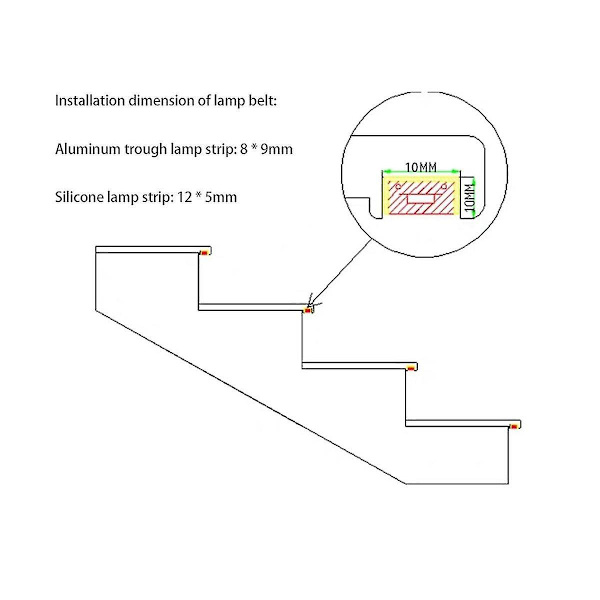 Led bevegelsessensor lysstripe trapp 32 kanal dimming lys innendørs bevegelses nattlys 12v/24v Flex