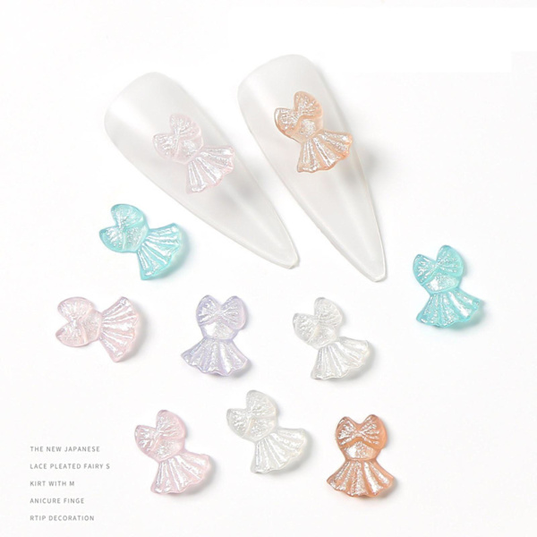 Bows Nail Charm Sløyfe Negledekorasjon Resin Neglekunstdekorasjoner Krystall