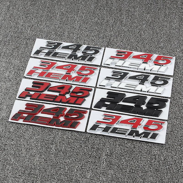 3D Metall 345 Hemi Motorlogga 392 Hemi Emblem Badge Bilstickers Dekal För Dodge Charger Caliber Jeep Bilstyling Tillbehör h-16