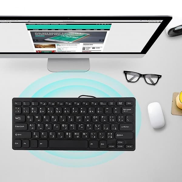 Kablet Mini Bærbar Arabisk Tastatur Usb Interface Kompatibel Desktop Computer Ultra Tynd 78 Taster