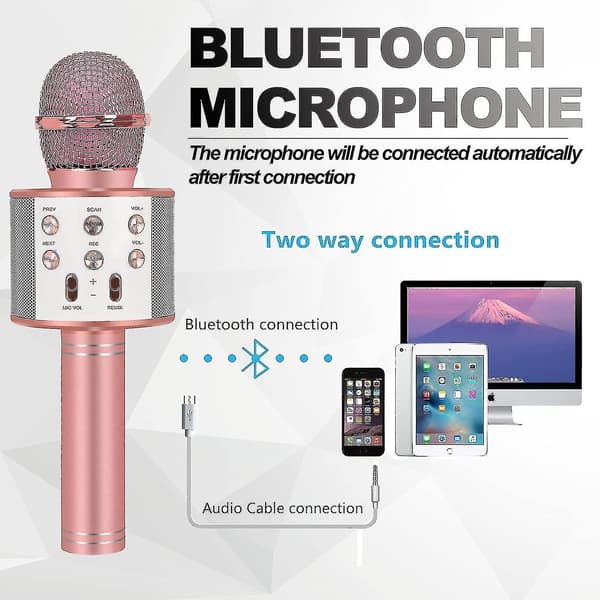 Fødselsdagsgaven til 6-15 år gamle, Bluetooth trådløs karaoke mikrofon