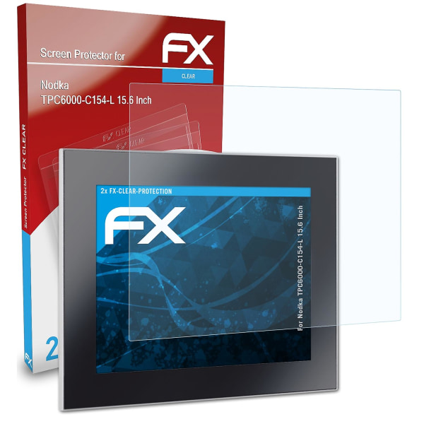 atFoliX 2x skyddsfolie kompatibel med Nodka TPC6000-C154-L 15,6 tum Displayskyddsfolie klar