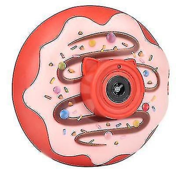12,5*7*12,5cm Blå Bobleblæsende Legetøj Donut Boblemaskine Elektrisk Lys Og Musik Automatisk Bobleblæsende Kamera Børnelegetøj Az19243