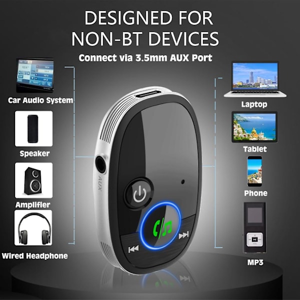 2 i 1 trådlös PC USB-ljudadapter Mini Bluetooth-kompatibel 5.0-sändare